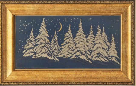 Гравюра «Месяц молодой» в раме (100*200)