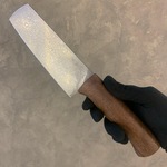 Нож "Урман-Н"  ( "тяпка", дамаск, рукоять-орех)
