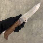 Нож складной "Рысь" сталь ЭИ-107 (орех, рисунок)