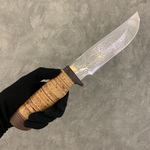 Златоустовский нож "Бивень", сталь ЭИ-107, береста, рисунок