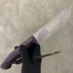 Нож "Монблан" дамасская сталь, цельнометаллический, микарта