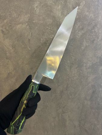 Нож кухонный "Дикий Шеф", сталь 110Х18М-ШД, полировка, микарта