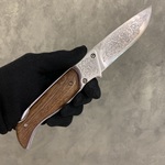 Нож складной "Тундра", сталь ЭИ-107 (орех, рисунок)