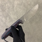 Нож "Фултанг 05" дамасская сталь, цельнометаллический, микарта