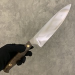 Нож поварской большой, сталь ЭИ-107, накладные рукояти орех