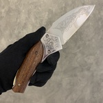 Нож складной "Касатка", сталь ЭИ-107 (орех,рисунок)