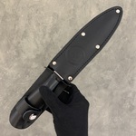 Нож "Танковый" с надписью "Чёрный нож" в кожаных ножнах