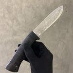 Нож "Грибник", сталь 95Х18, текстолит, кожа, гравировка