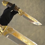 Нож украшенный "Таёжный" (гравировка Кабан)