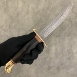 Нож "Финка" (граб, латунь) дамасская сталь 