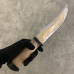 Нож "Русский-3", сталь 95Х18, орех, текстолит, золочение клинка
