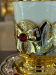 Чайная пара «Бант» на блюдце с ложечкой (красная)