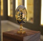 Яйцо-рюмка пасхальное (золото/никель/фианиты/эмаль многоцветная)