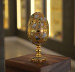 Яйцо-рюмка пасхальное  ( золото/никель/фианиты/эмаль)