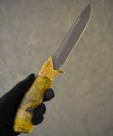 Нож "Орёл" 110Х18МШД, стаб.карельская береза, золочение 