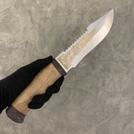 Нож "Тайга" сталь 95Х18, орех, текстолит, гравировка с золочением