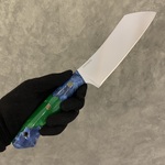 Нож "Косотур" 110Х18МШД гибрид сине-зеленый