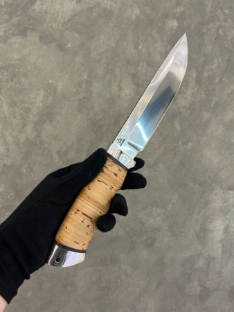 Нож "Путный", сталь 95Х18, береста, алюминий
