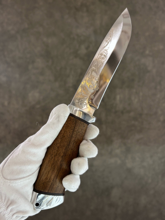 Нож «Дуплет», сталь 95Х18, орех, алюминий, гравировка